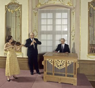 Musiker bei einem Konzert im Festsaal des Neuen Schlosses Meersburg, Foto: Staatliche Schlösser und Gärten Baden-Württemberg, Arnim Weischer