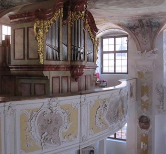 Organ loft in the palace church, Meersburg New Palace