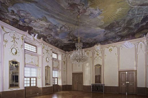 Nouveau Château de Meersburg, Vue dans la salle des banquets