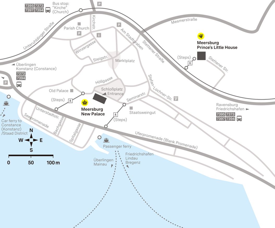 journey description: Meersburg New Palace, illustration: Staatliche Schlösser und Gärten Baden-Württemberg, JUNG:Kommunikation