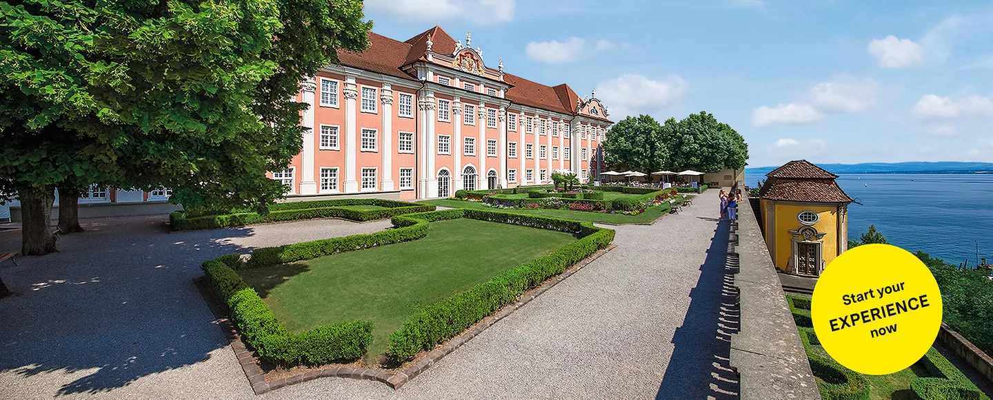 Meersburg New Palace, advertising banner for the app "Monument BW"