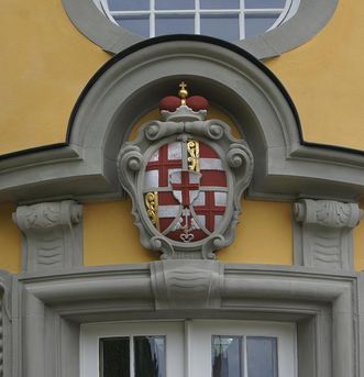 New Meersburg Palace, Detail of the facade