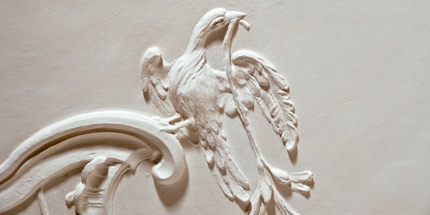 Stucco element with birds, Meersburg New Palace