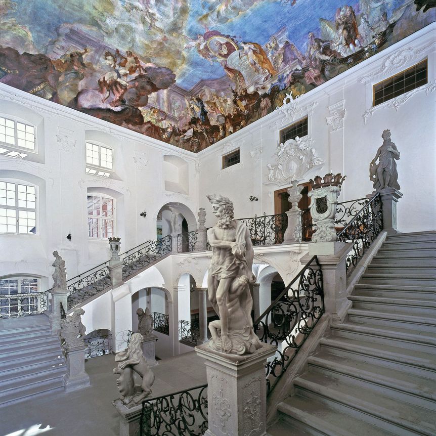 Meersburg New Palace, staircase 