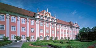 Lake side facade and palace garden, Meersburg New Palace.