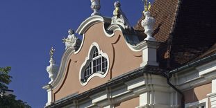 Left avant-corps of the garden facade, Meersburg New Palace.