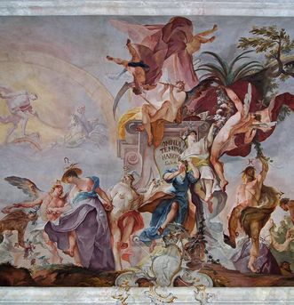 New Meersburg Palace, Detail of the ceiling fresco