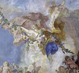 Flora, der Frühling, Fresko im Festsaal, Neues Schloss Meersburg, Giuseppe Appiani, 1762, Foto: Staatliche Schlösser und Gärten Baden-Württemberg, Arnim Weischer