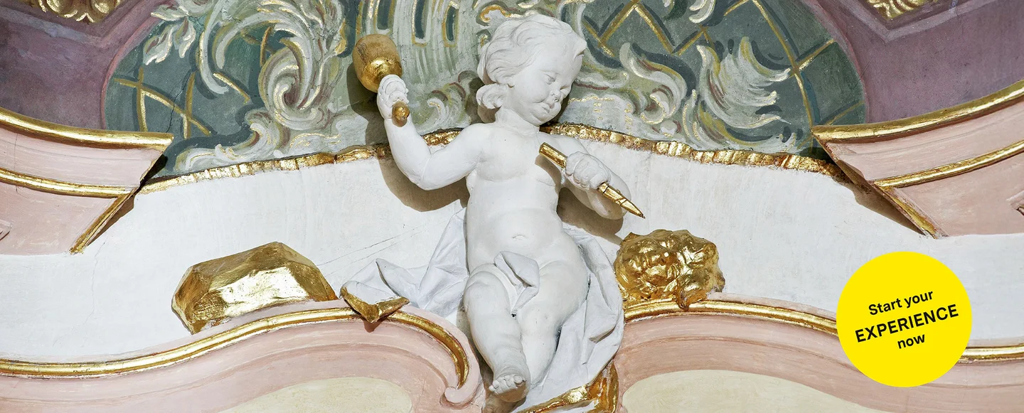 Meersburg New Palace, advertising banner for the app "Monument BW"